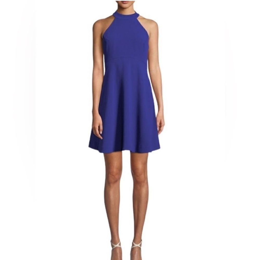 Trina Turk - Vibrant Blue Crepe Halter Fit & Flare Dress - Size 0